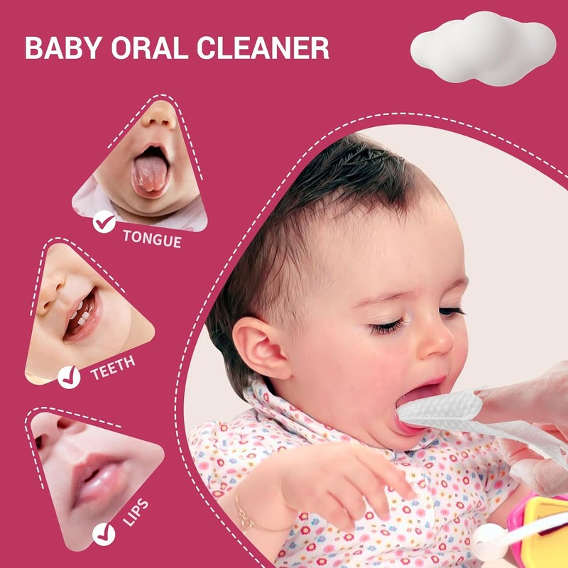 SOFYFINE 120 PCS Baby Tongue Cleaner for Newborn, Oral Finger Dry Wipes for Infant, Disposable Toddler Mouth Toothbrush for 0-24 Months - Image 3